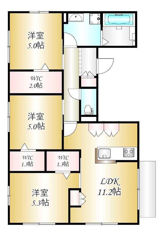 ヴィブレハイム・K 102号室 間取り