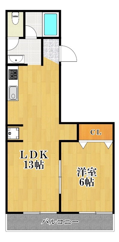 ロイヤルメゾン岸谷 103号室 間取り