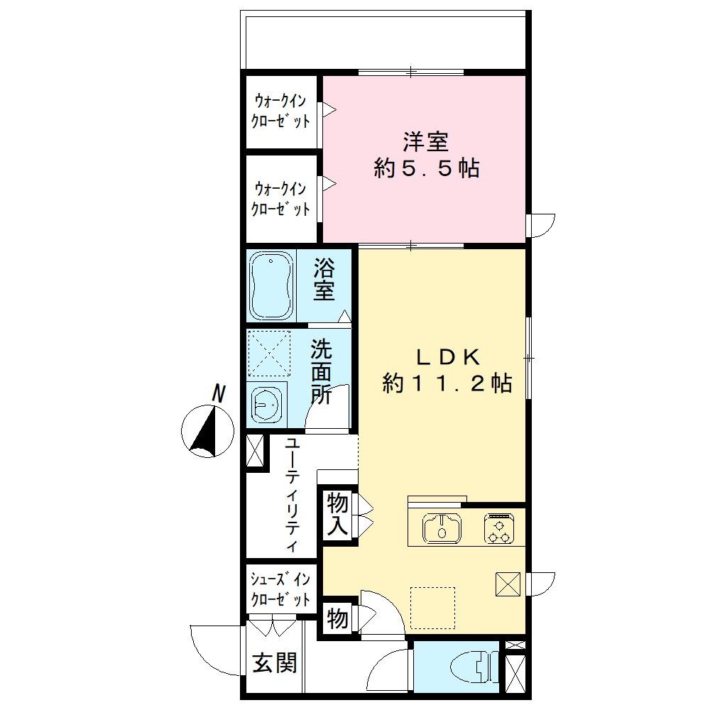 Green Heim Heian 203号室 間取り