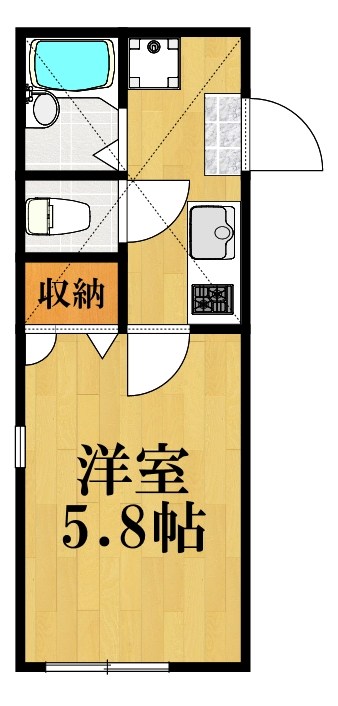 ドミール楓 103号室 間取り