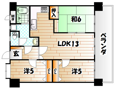 グランドパレス到津 間取り