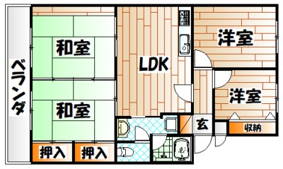 フローラルマンション大里 間取り