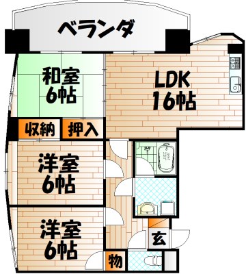 ランドスペース弁天町  間取り