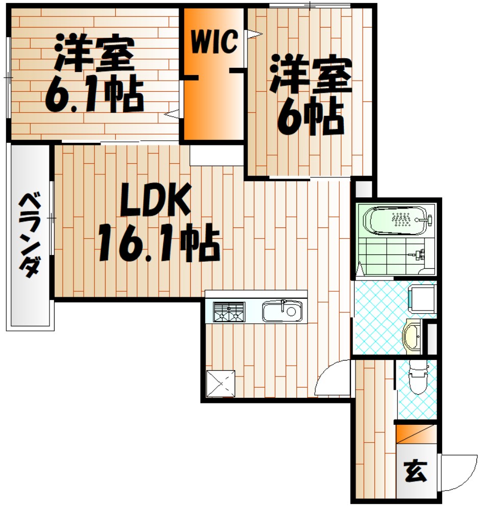 メゾンルボア大里  間取り