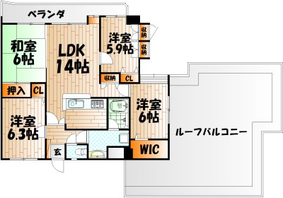 ライオンズマンション城野駅前 間取り