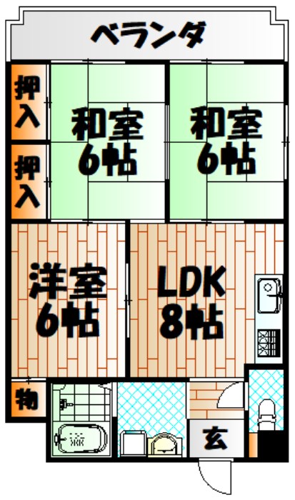 グッタープラッツ緑ヶ丘Ⅱ番館  間取り
