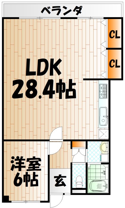 ホワイトキャッスル第二下到津A棟 間取り
