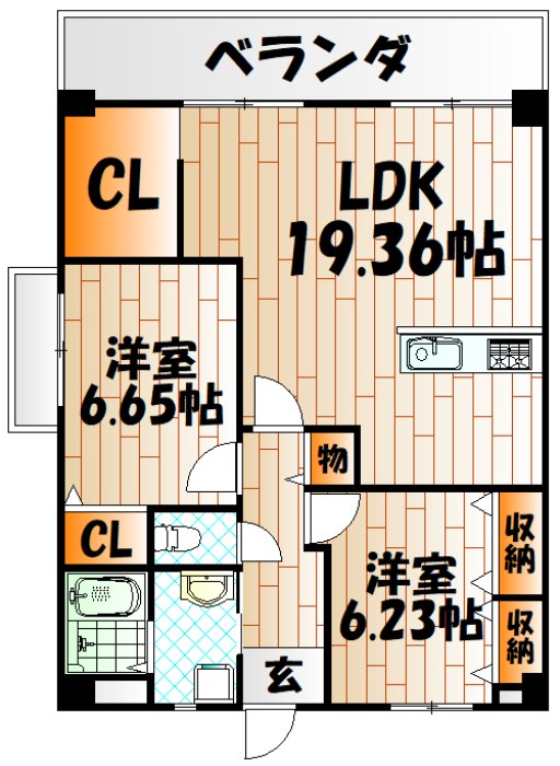 ルワージュ天神町 間取り