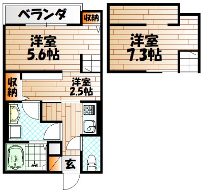 福岡県北九州市小倉北区三萩野１丁目5-38 間取り