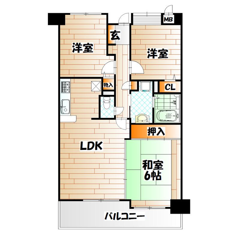ディアヒルズ小倉井堀けやきが丘参番館  間取り