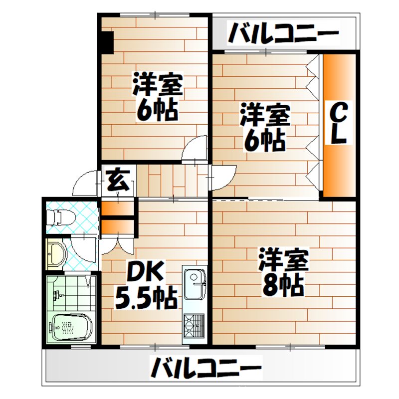 井堀南団地3号棟  間取り