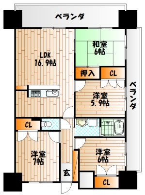 シャトレ大手町 Ｎ棟 間取り
