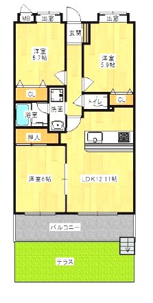 アヌビアス紫川   間取り