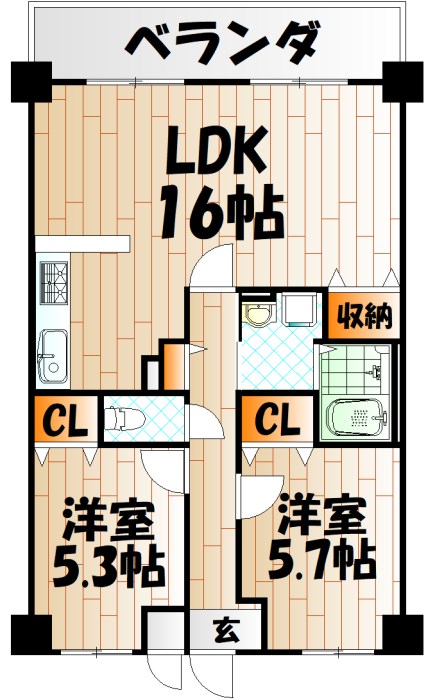 ルワージュ天神町 間取り