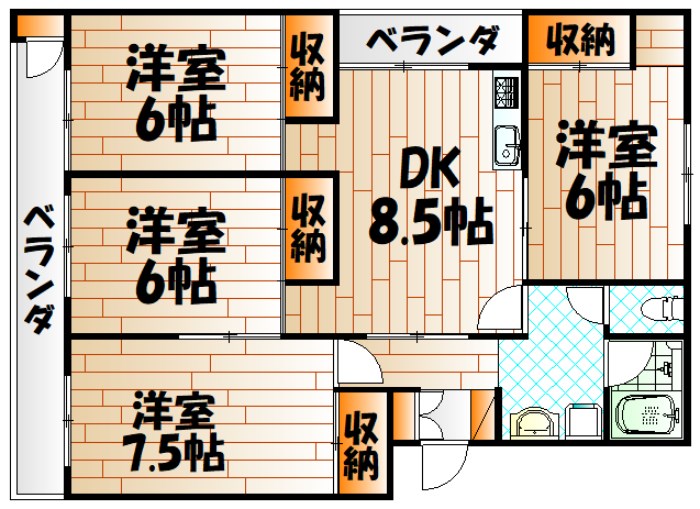 ヴィラナリー小倉南E 間取り