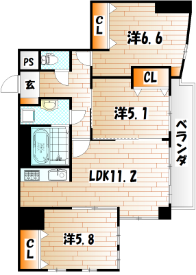 ＭＤＩロイヤルレジデンス大手町   間取り