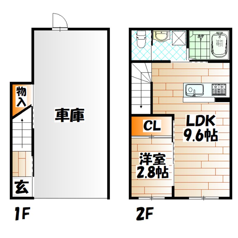 Excel Garage 小倉南A棟 間取り