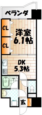 ニューシティアパートメンツ南小倉Ⅱ 間取り