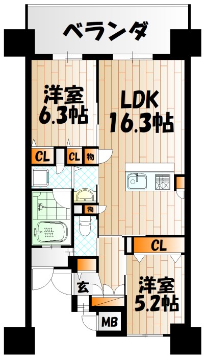 リヴィエールベイステーション小倉 間取り