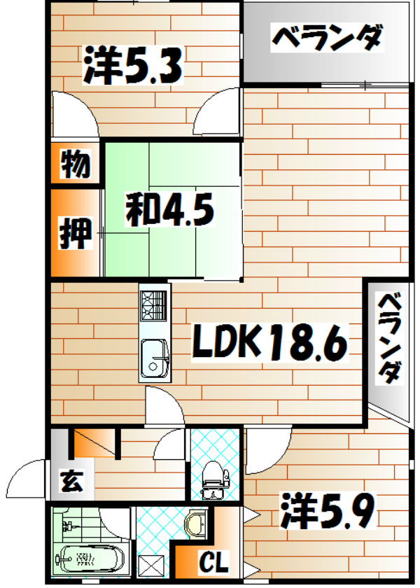 ニューガイアソラーレ葛原   間取り