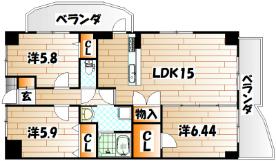 CREWS　ROI　Tenjin 間取り