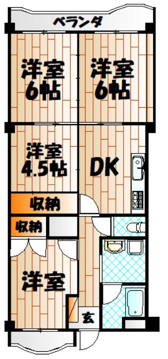 グランドハイツ富野 間取り