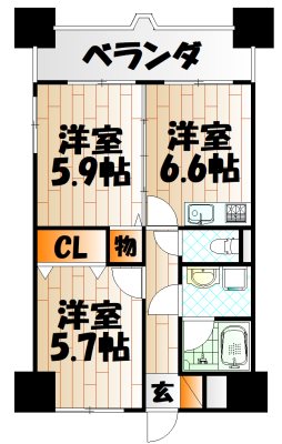 NCA南小倉Ⅰ 間取り