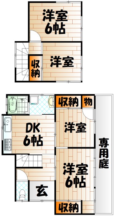 湯川2丁目ペット可借家 間取り