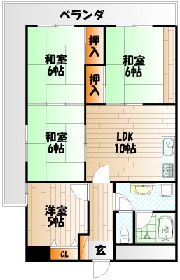 ホワイトパレス片野 間取り