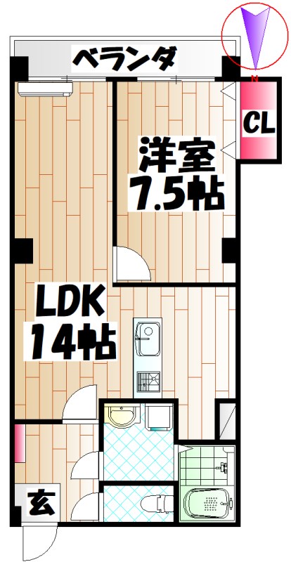 グランベール小倉駅前 間取り