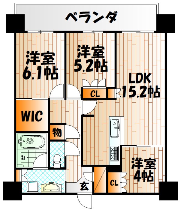 福岡県北九州市小倉北区浅野２丁目 間取り