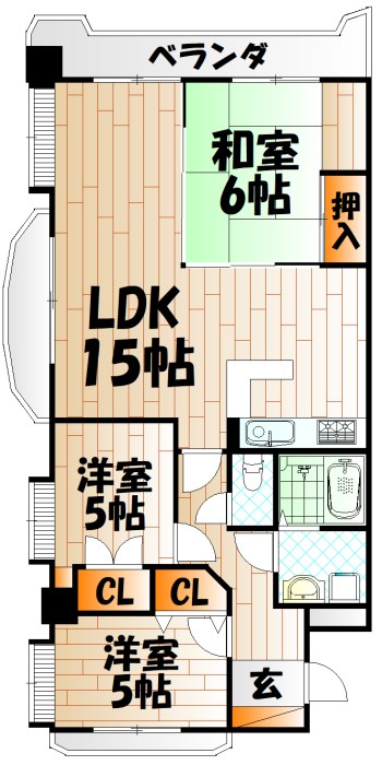 サンライフ守恒Ⅱ 間取り