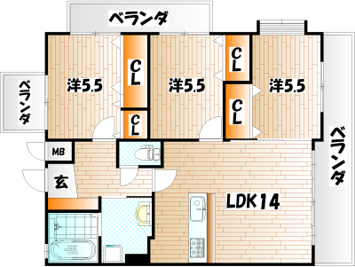 ガーデンコート砂津  間取り