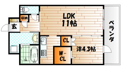 フェリシエ三萩野   間取り