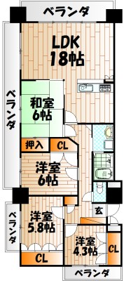 シャトレ大手町Ｎ棟  間取り