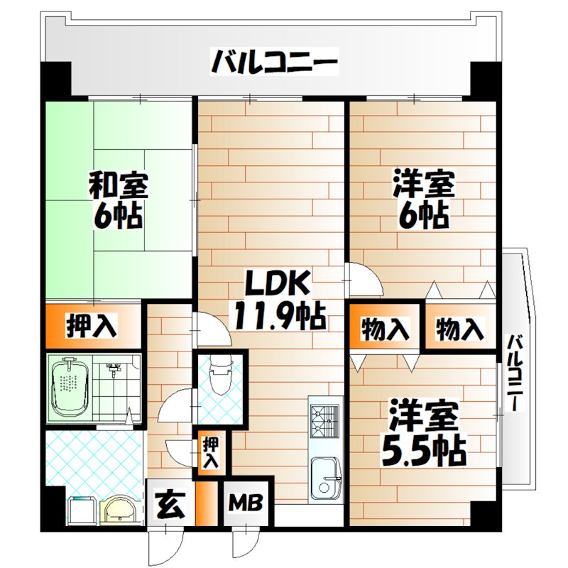 FARO戸畑駅前マンション  間取り