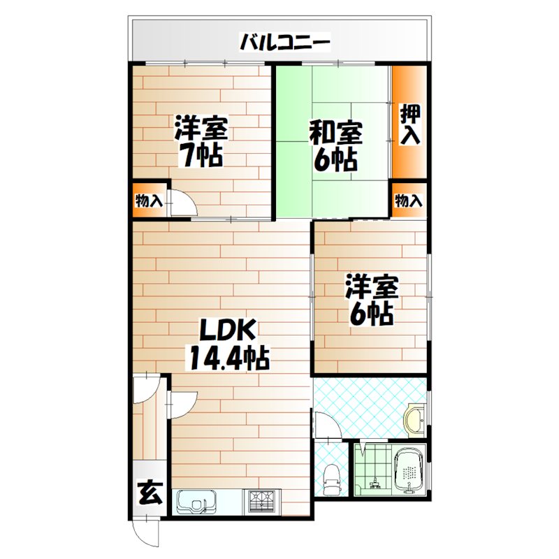 グランドハイツ片野 間取り