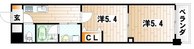 ラフィーネ到津学園通り  間取り