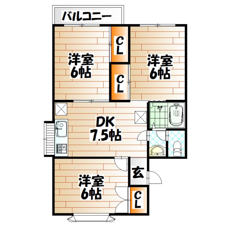 グリーンハイツ藤松A棟 間取り