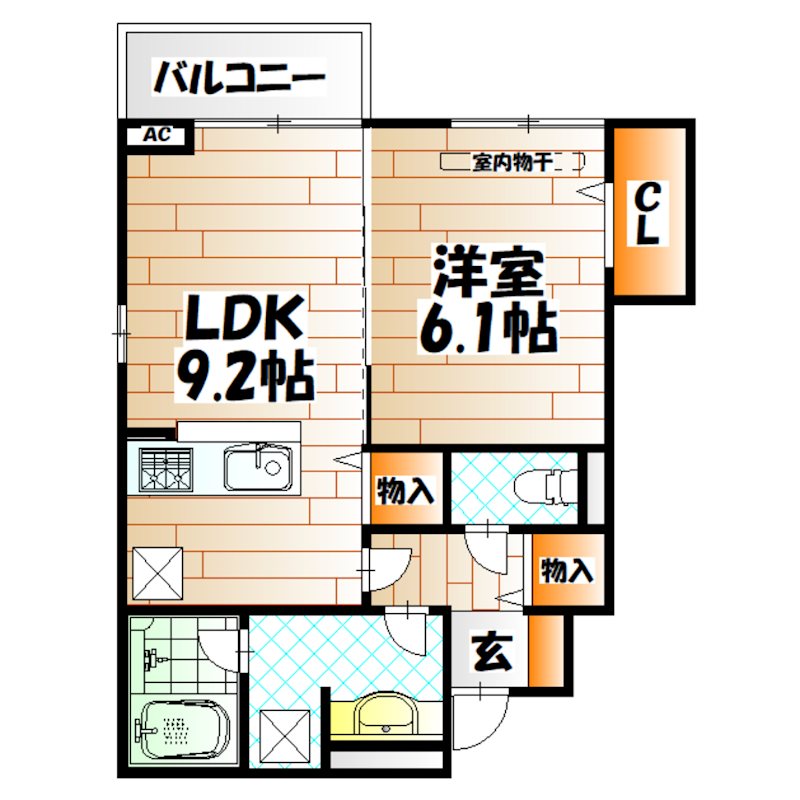 （仮称）D-ROOM下城野  間取り