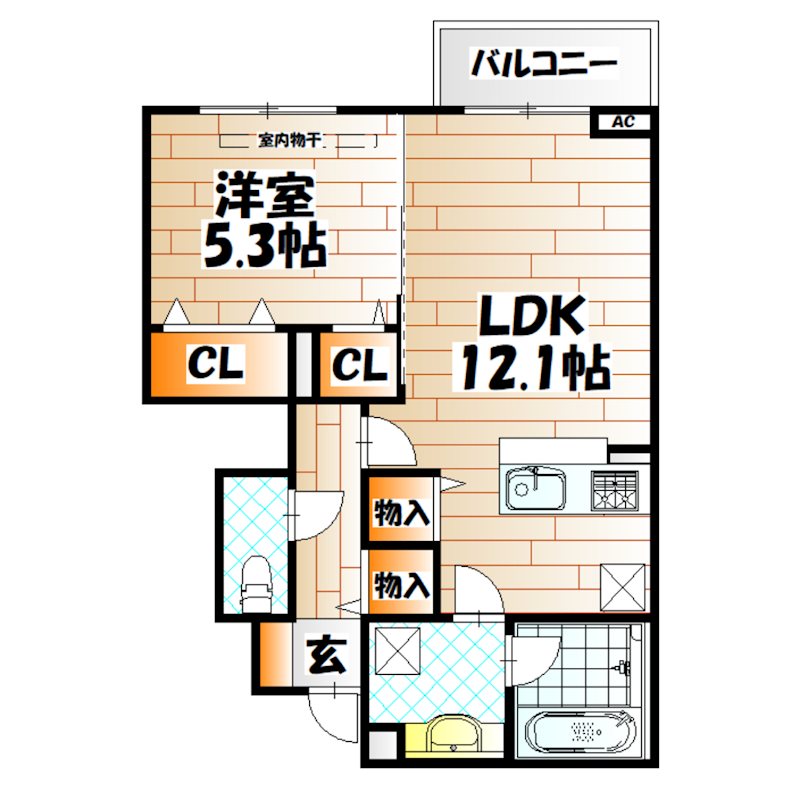 （仮称）D-ROOM下城野  間取り