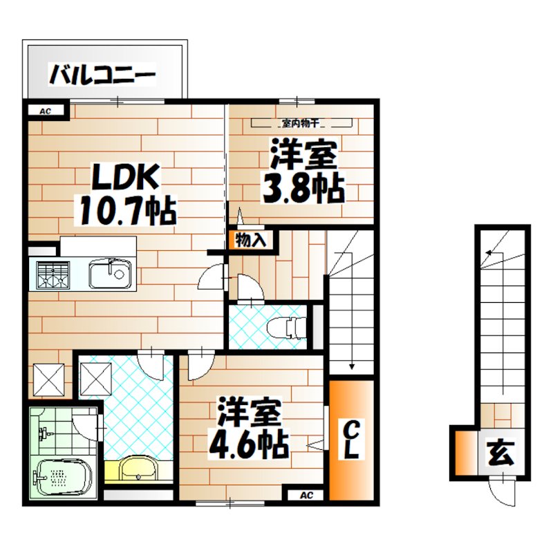 （仮称）D-ROOM下城野  間取り