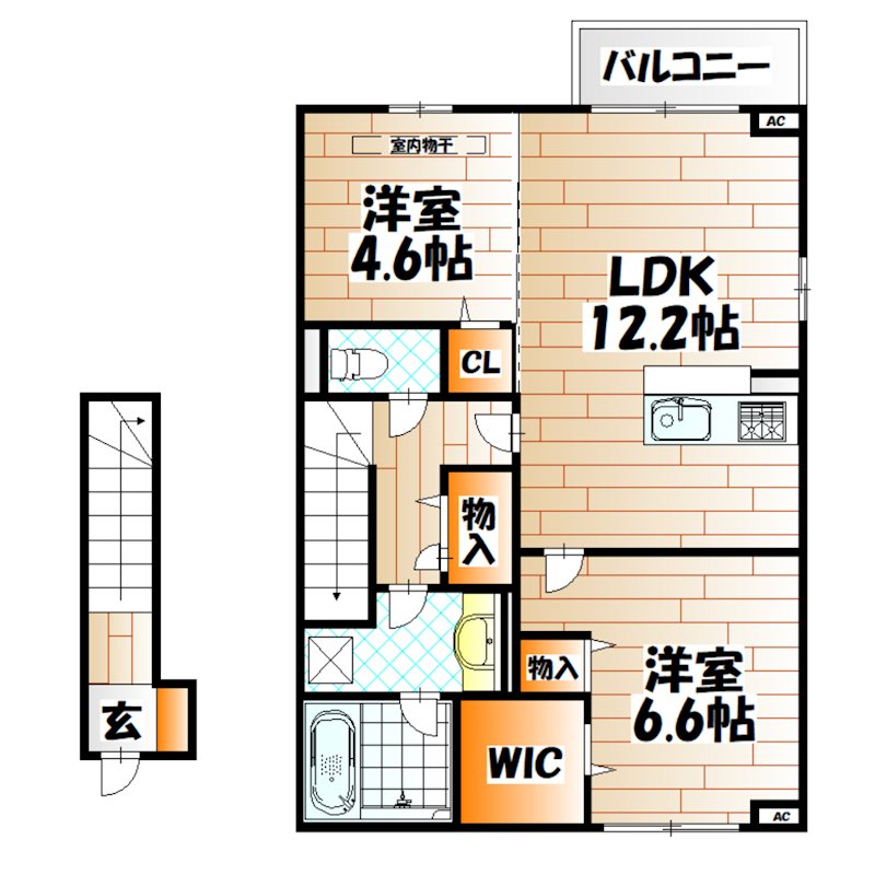 （仮称）D-ROOM下城野  間取り