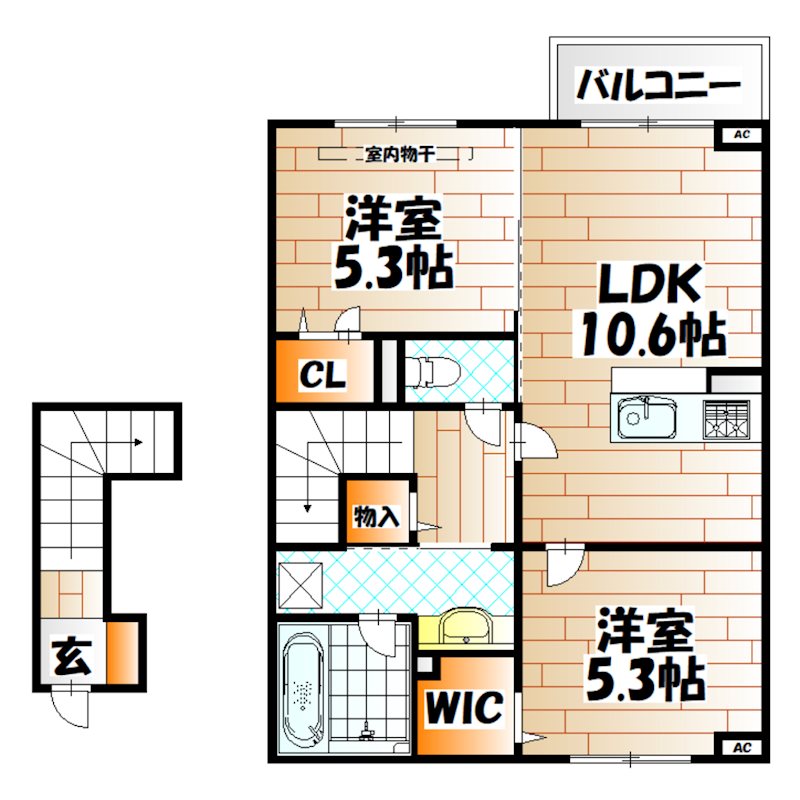 （仮称）D-ROOM下城野  間取り