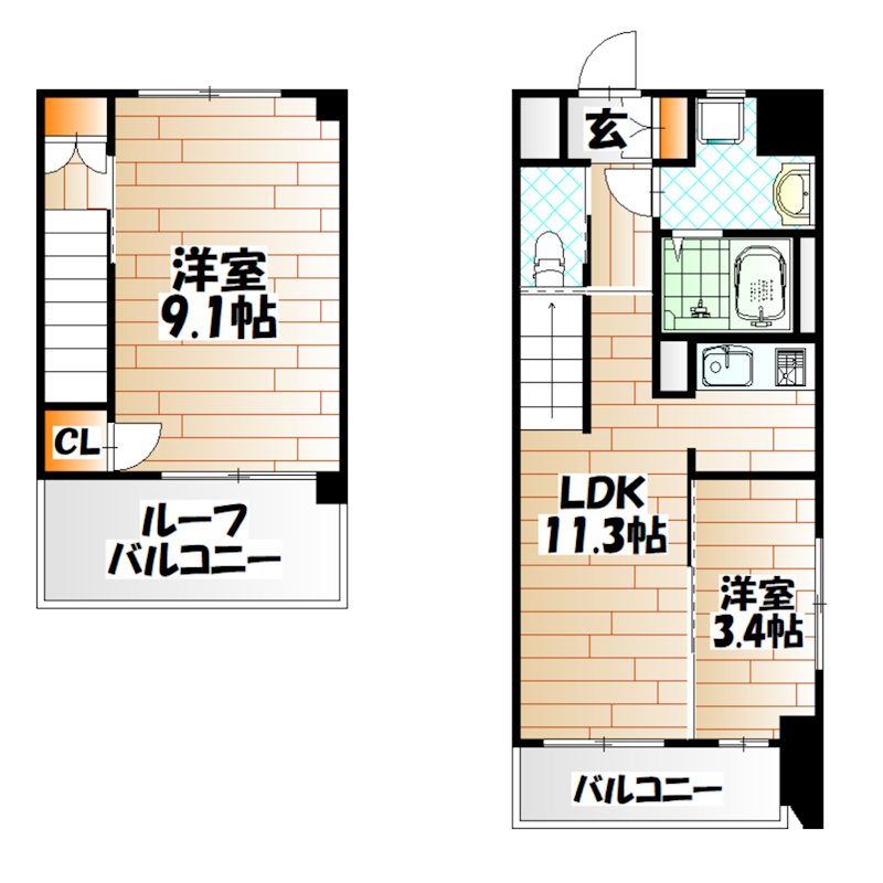 福岡県北九州市小倉北区若富士町 間取り
