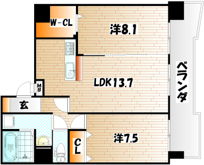 サンシャインプリンセス北九州 間取り