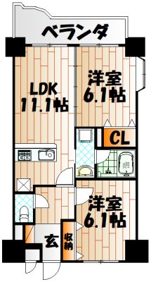 ニューシティアパートメンツ南小倉1   間取り