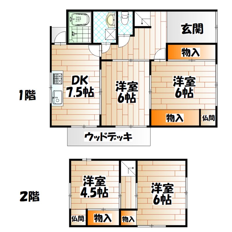 大膳１丁目貸家 間取り