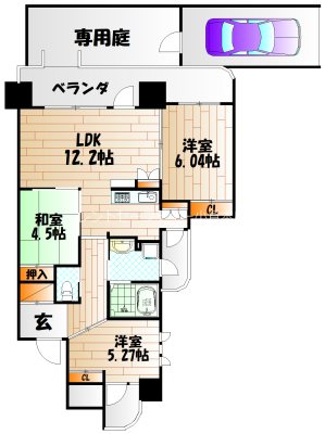 グランドパレス熊本町プレミアム  間取り
