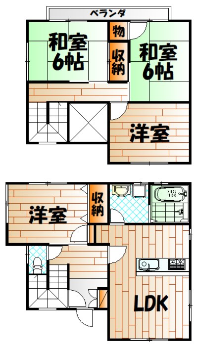 片野貸家２ 間取り
